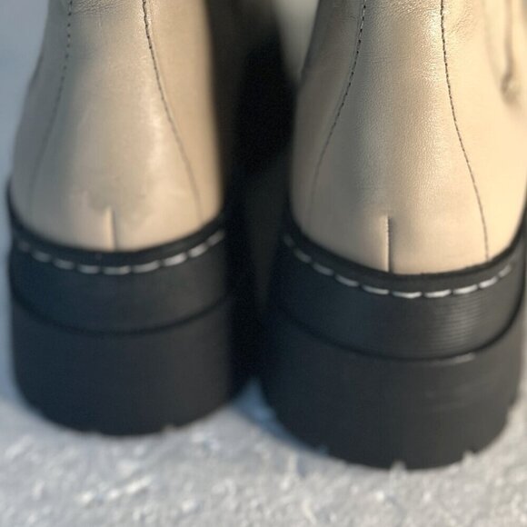 Marc Fisher SZ7.5 Light Natural Chelsea leather lug boot Minimalist Modern Retro - Picture 8 of 11